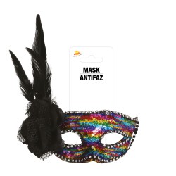 ANTIFAZ MULTICOLOR CON PLUMA