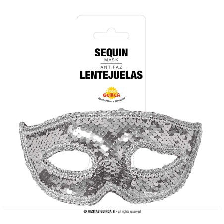 ANTIFAZ LENTEJUELAS PLATA