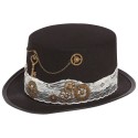 CHISTERA DAMA STEAMPUNK FIELTRO NEGRO