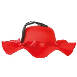 PAMELA ROJA CON PLUMAS