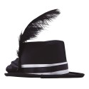 CHISTERA MINI HAT NEGRA CON PLUMAS