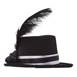 CHISTERA MINI HAT NEGRA CON PLUMAS