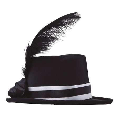 CHISTERA MINI HAT NEGRA CON PLUMAS