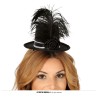 CHISTERA MINI HAT NEGRA CON PLUMAS