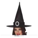 SOMBRERO BRUJA NEGRO CON HEBILLA