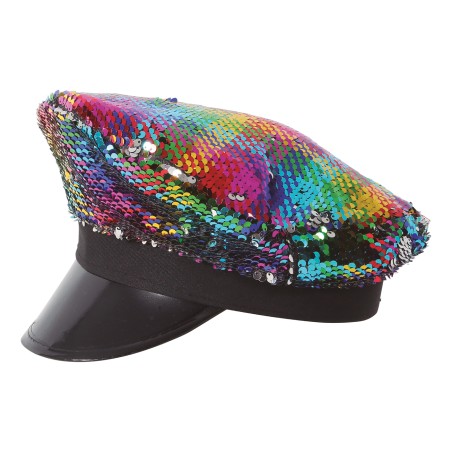 GORRO POLICIA LENTEJUELAS MULTICOLOR