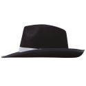 SOMBRERO GANSTER NEGRO CINTA BLANCA