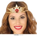 DIADEMA METAL.ORO SUPER HEROINA