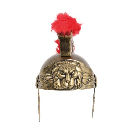 CASCO ROMANO INFANTIL ORO CON PLUMA