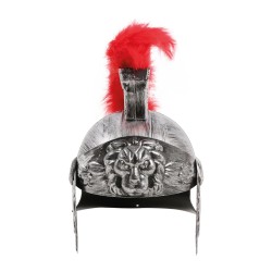 CASCO ROMANO PLATA CON PLUMA