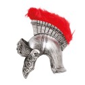 CASCO ROMANO PLATA CON PLUMA