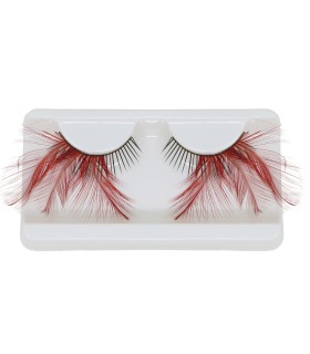 PESTAÑAS PLUMAS ROJAS