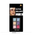 SET 6 COLORES SOMBRA CON GLITTER CON PINCEL