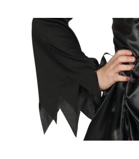 Disfraz de Vampiresa Bordada Negra y Roja