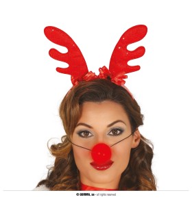 DIADEMA RENO CON NARIZ CON LUZ