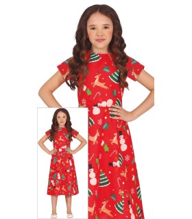 VESTIDO ROJO NAVIDAD DECORADO