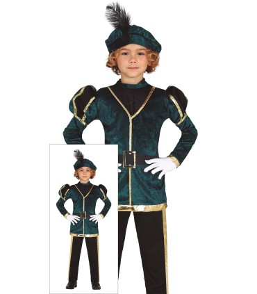 PAJE NIÑO VERDE Y DORADO