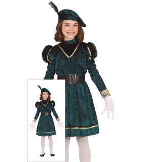 PAJE NIÑA VERDE Y DORADO