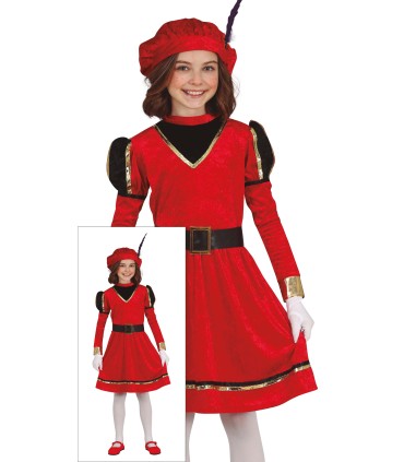 PAJE NIÑA ROJO Y DORADO