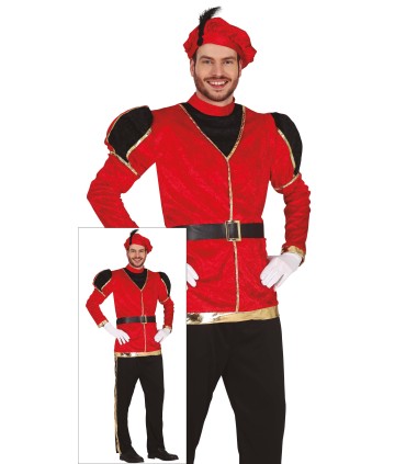 DISFRAZ DE PAJE ROJO HOMBRE