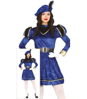 DISFRAZ DE PAJE AZUL MUJER