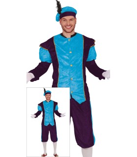 DISFRAZ DE PAJE AZUL Y MORADO ADULTO