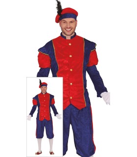 DISFRAZ DE PAJE AZUL Y ROJO ADULTO