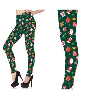 LEGGINGS NAVIDEÑO ESTAMPADO VERDE