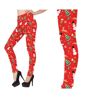 LEGGINGS NAVIDEÑO ESTAMPADO ROJO