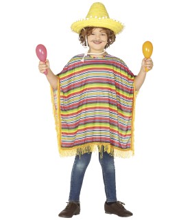 DISFRAZ DE PONCHO MEXICANO INFAFNTIL TALLA 7 9 AÑOS