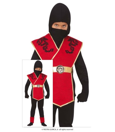 DISFRAZ DE NINJA PETO ROJO