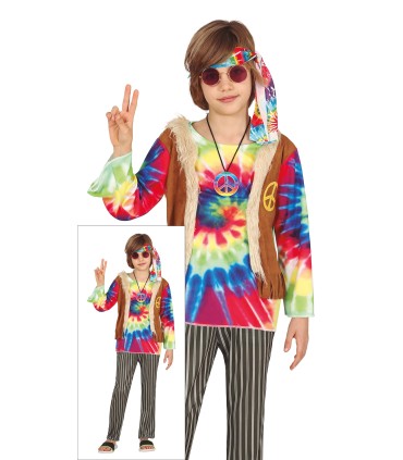 DISFRAZ DE HIPPIE NIÑO INFANTIL