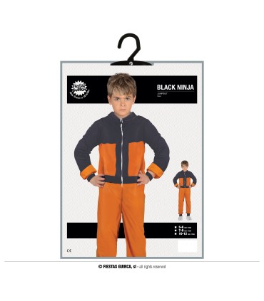 DISFRAZ NINJA NARANJA/NEGRO INFANTIL