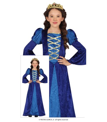 PRINCESA  MEDIEVAL AZUL  INFANTIL