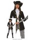 DISFRAZ DE PIRATA MUJER PANTALON RAYAS NEGRAS Y BLANCAS