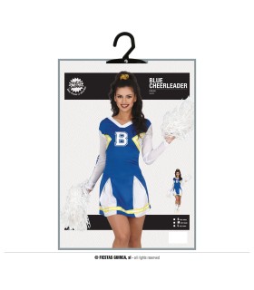 DISFRAZ CHEERLEADER AZUL ADULTA