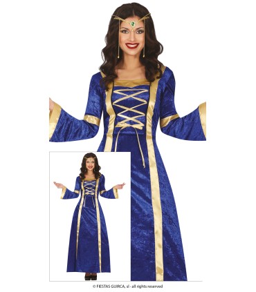 DAMA  MEDIEVAL  AZUL  ADULTO