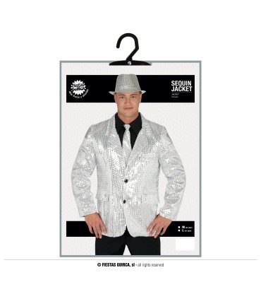 CHAQUETA LENTEJUELAS PLATA ADULTO