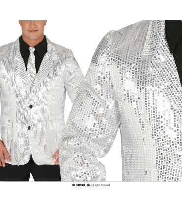 CHAQUETA LENTEJUELAS PLATA ADULTO
