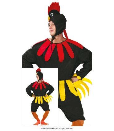 DISFRAZ DE GALLO NEGRO ADULTO T-L