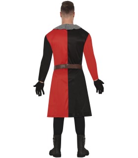CABALLERO MEDIEVAL ROJO Y NEGRO  ADULTO
