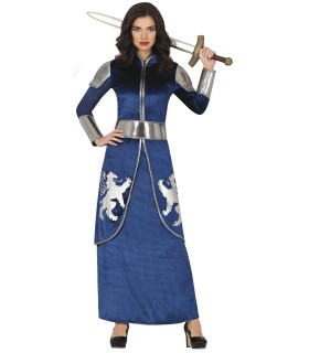 REINA MEDIEVAL AZUL ADULTO