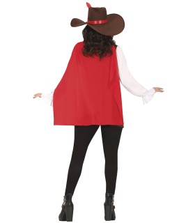 MOSQUETERA MARRON CAPA ROJA MUJER