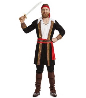 DISFRAZ PIRATA CASACA NEGRO HOMBRE