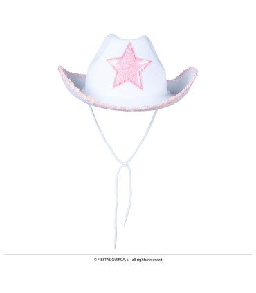 SOMBRERO VAQUERO BLANCO CON ESTRELLA