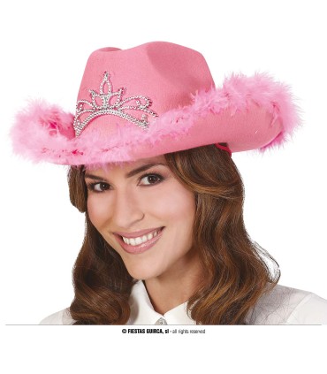 GORRO COWBOY ROSA CON BOA