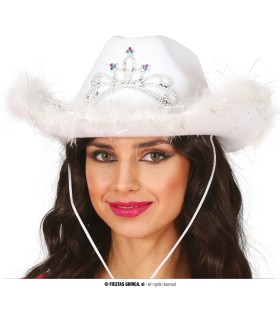 SOMBRERO FIELTRO BLANCO CON BOA