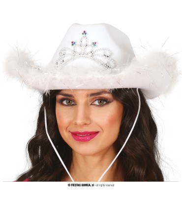SOMBRERO FIELTRO BLANCO CON BOA