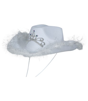 SOMBRERO FIELTRO BLANCO CON BOA