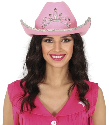 SOMBRERO COWBOY FIELTRO ROSA